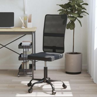 vidaXL Silla De Oficina Tela De Malla Negra Vidaxl