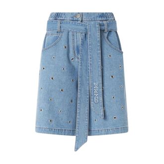 Pinko Denim Shorts, female, Blue, Size: W28 Eyelet Denim Shorts