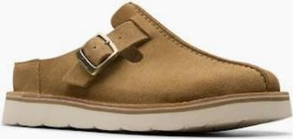 Clarks Womens Clarks Solsbury Mule in Dark Sand suede - Brown - Size: 7