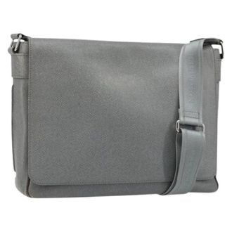 Louis Vuitton Pre-owned Cross Body Bags, female, Gray, Size: ONE SIZE Pre-owned Taiga Leather Shoulder Bag