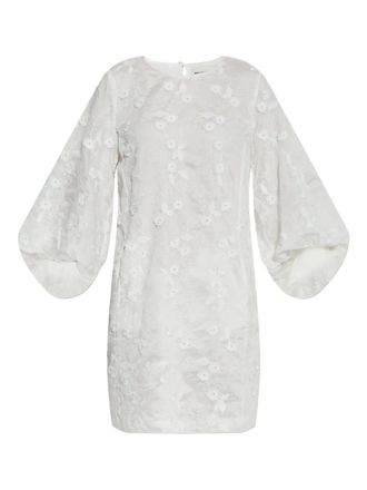 Munthe embroidered balloon-sleeve dress - White