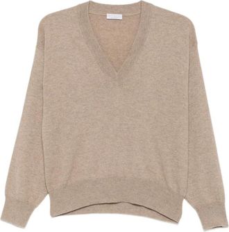 Brunello Cucinelli Truien & Vesten, Dames, Bruin, S, Kasjmier, Brunello Cucinelli Truien