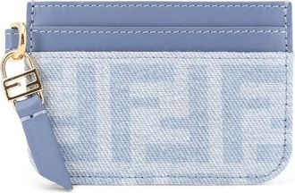 Fendi Baguette Kaarthouder - Dames - Portefeuilles - Blauw - ONE Size - Katoen - Accessoires