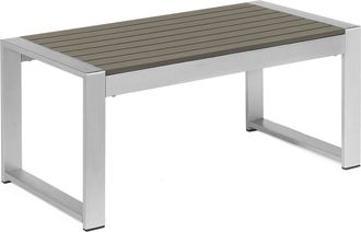 Beliani Beliani - Mesa De Centro De Aluminio Gris Oscuro 90 X 50 Cm Moderno Balc&oacute;n Terraza Interior Exterior Salerno