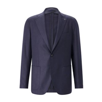 Tagliatore Blazers, male, Blue, Size: 3XL Silk Blazer