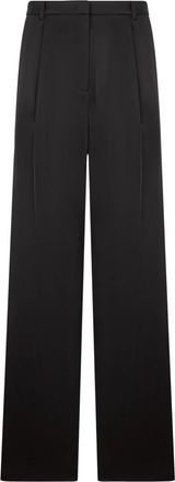 Emporio Armani Geklede broek met plooien - Dames - Wijde Broeken - Zwart - M - Polyester - Broeken