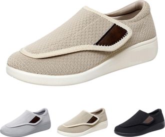 Generic Diabetic Shoes Womens Swollen Orthopaedic Barefoot Shoes Lightweight Wide Walking Shoes Flat Sole Slip-On Shoes Soft Slip On Fitness Shoes Breathable 