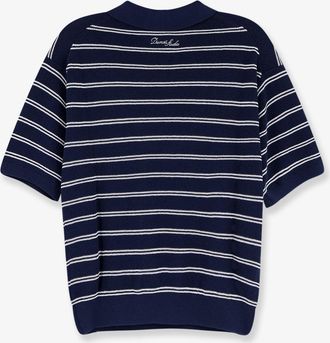 Dunst Womens Polo Shirt Blue Cotton-Blend Tops