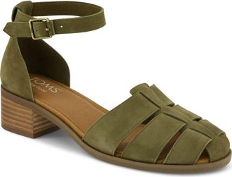 Toms Jaclyn Ankle Strap Fisherman Sandal in Medium Green at Nordstrom, Size 6.5