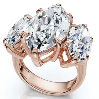 Pompeii3 Certified 10Ct Marquise Diamond Engagement Ring 3-Stone 14k Gold or Pt Lab Grown