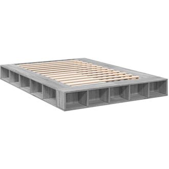 vidaXL Bed Frame without Mattress Grey Sonoma 160x200 cm Vidaxl
