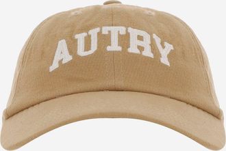 Autry geribbelde baseballpet van katoenfluweel met logo