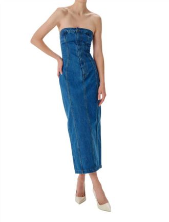 Ronny Kobo Leopol Dress In Indigo Wash