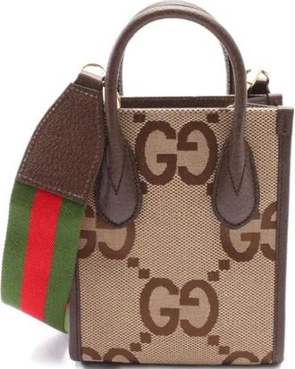 Gucci Borsa tote Jumbo GG in pelle anni 2010 - Marrone