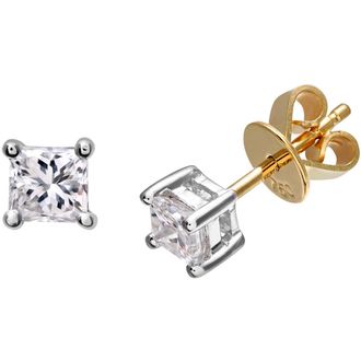 Diamant L'éternel Womens 18ct Yellow Gold 1/2 Carat J/I Certified Princess Cut Diamond Stud Earrings - One Size