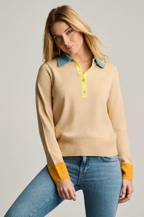 Lisa Todd Pop Posh Cotton Cashmere Polo in Sable at Nordstrom, Size X-Small
