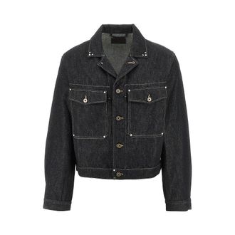 Christophe Lemaire Denim Trucker jacket with studs Man 46