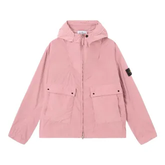 Stone Island Light Jackets, male, Pink, Size: M Stone Island Jackets