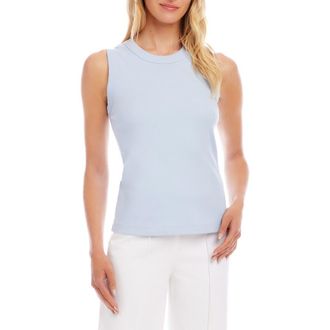 Karen Kane Crewneck Rib Tank in Light Blue at Nordstrom, Size X-Large