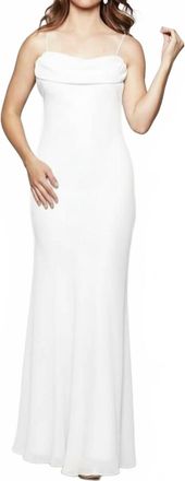Milano Formals Flowing Cowl Neck Muse Maxi Dress In White
