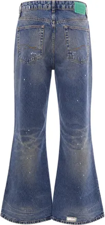 Flaneur Paint-Stain Distressed Jeans - Blue
