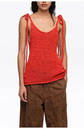 Bimba & Lola Bow Strap Sweater in Red at Nordstrom, Size Medium Eu