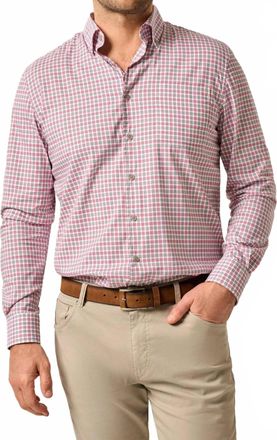 Johnnie-O Natural Performance Button Up Shirt In Malibu Red