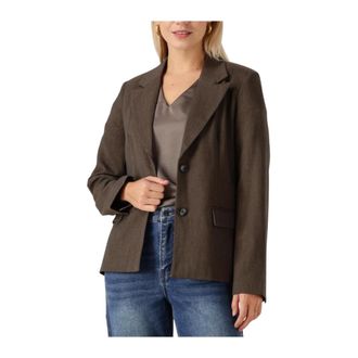 Object Object, Jassen, Dames, Bruin, XS, Polyester, Objkara L/S LO Blazer