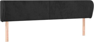 vidaXL Cabecero De Terciopelo Negro 163x23x78/88 Cm Vidaxl