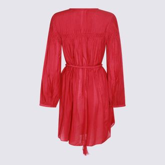 Isabel Marant Pleated Button-Front Dress - Red