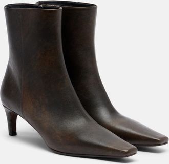 Brunello Cucinelli Monili leather ankle boots
