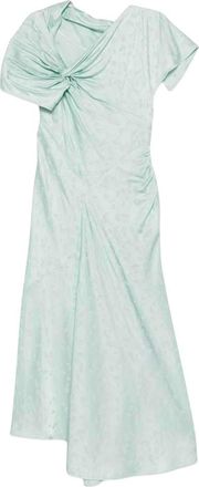 Victoria Beckham Light Green Floral Asymmetric Dress