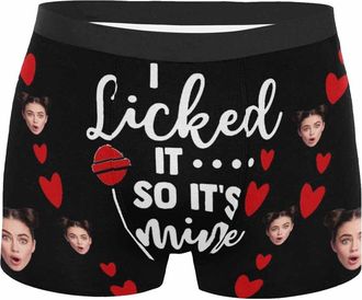 Generic Personalised Boxers For Men With Face Photo Custom Face Boxer Briefs Personalised Gifts For ValentineS Day Christmas Day For Men Multicolor (Pink-2, L