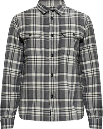 Woolrich Katoenen geruite blouse - Heren - Casual Overhemden - Grijs - M - Katoen - Overhemden