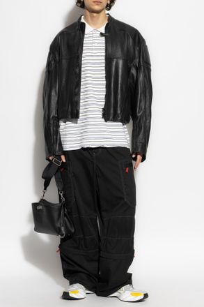 Balenciaga Polo With Striped Pattern, Mens, White