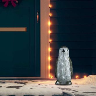 vidaXL Figura De Ping&uuml;ino De Acr&iacute;lico Navide&ntilde;o Led 30 Cm