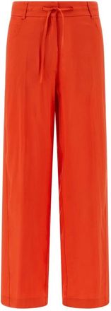 Nude Fluid Viscose Wide Broeken - Dames - Wijde Broeken - Oranje - M - Leer - Broeken