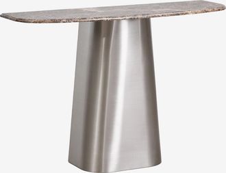 Sklum Consola Recibidor 120x40 Cm En Piedra Natural Y Acero Inoxidable Moreila Sklum