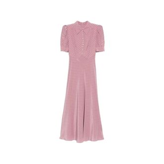 Alessandra Rich Shirt Dresses, female, Pink, Size: 2XS Polka Dot Shirt Dress