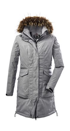 Killtec Parka KILLTEC KOW 141 WMN PRK, Damen, Gr. 36, grau (hellgrau), Oberstoff: 100% Polyester, Futter: 100% Polyester, Wattierung: 100% Polyester, Jacken P