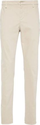 Dondup Slim-fit Trousers, male, Beige, Size: W34 Beige Slim-fit Twill Trousers