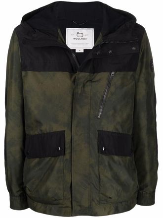 Woolrich Trek tie dye-print windbreaker - men - Polyester/Polyamide - L - Green