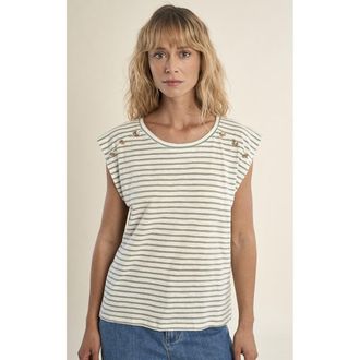 Molly Bracken Gestreept T-shirt, korte mouwen, ronde hals