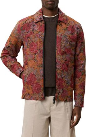 Les Deux Marseille Floral Jacquard Jacket in Red Dahlia at Nordstrom, Size Xx-Large