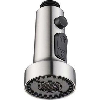 2B Faucet Sprayer Head Removable 3-function Adjustable Pull-out Metal Nozzle Replacement Silver Color