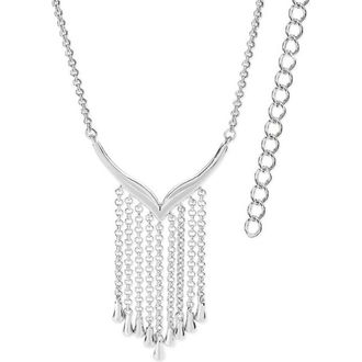 Lucy Quartermaine Waterfall V Necklace in Sterling Silver at Nordstrom, Size 20