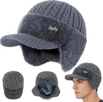 Generic Torocky Coldshield Trapper Hat with Ear Flaps and Wool Brim, Torocky Trapper Blocking Knitted Hats, Warm Winter Cozy Lined Aviator Hat Soft Breathable