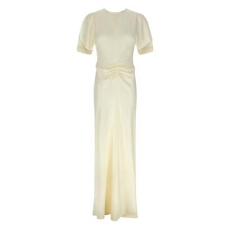 Victoria Beckham Dames, Jurken, Wit, Maat: 2XS Satijn