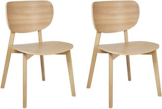 Beliani Beliani - Conjunto De 2 Sillas De Comedor Estructura Y Patas De Madera De Caucho Clara Overly