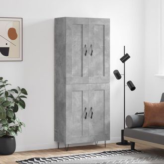 Berkfield Home Highboard Concrete Grey 69.5x34x180 cm Engineered Wood
